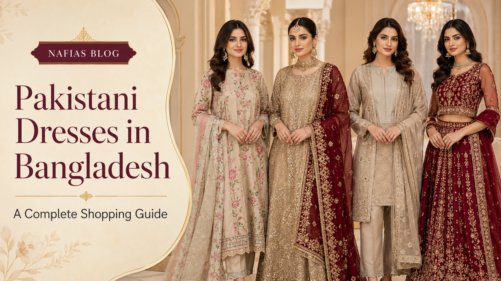 Pakistani Dresses in Bangladesh shopping guide with lawn, formal, three-piece and lehenga styles