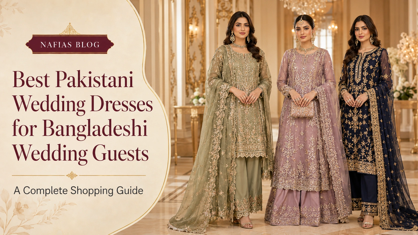 Pakistani Wedding Dresses in Bangladesh for elegant wedding guests
