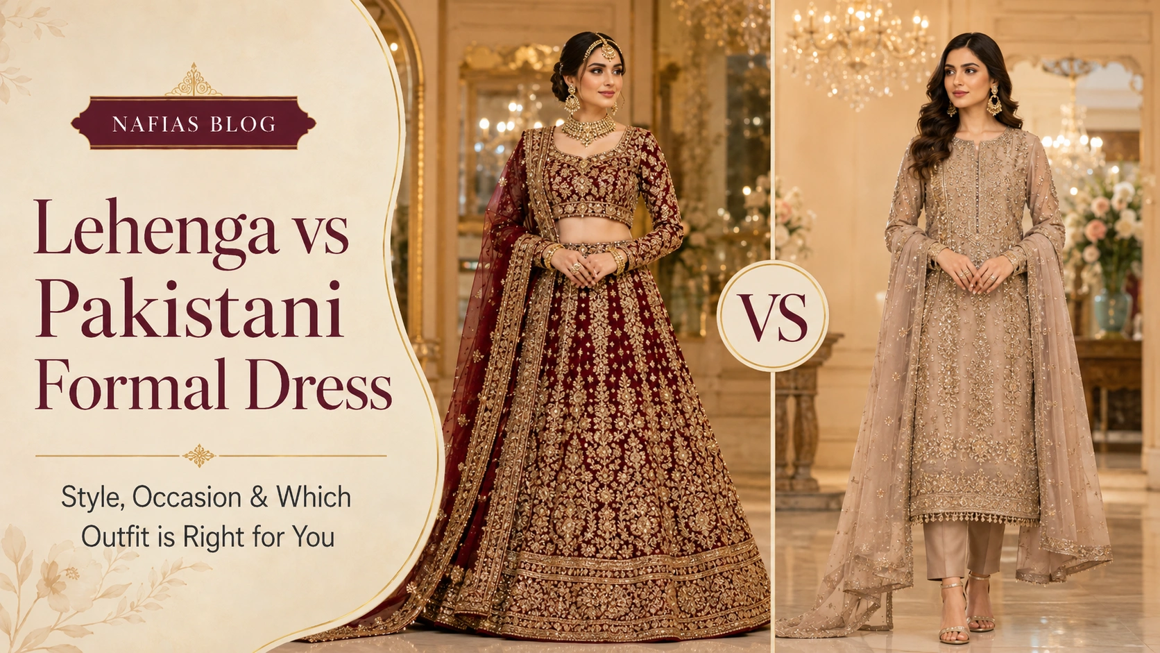 Lehenga Online in Bangladesh compared with a Pakistani formal wedding dress
