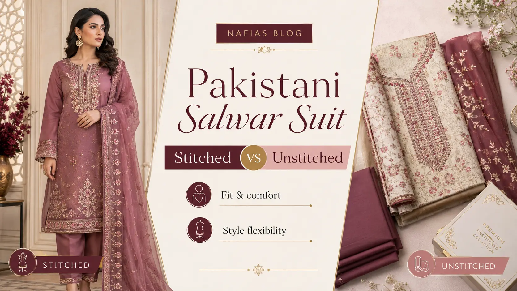 Pakistani Salwar Suit stitched and unstitched buying comparison