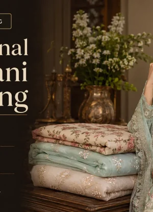 Traditional Pakistani Clothing fabric guide with lawn, chiffon, organza, net and raw silk