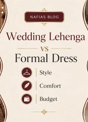 Pakistani Wedding Lehenga compared with an elegant Pakistani formal dress