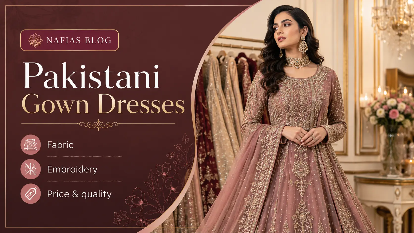 Pakistani Gown Dresses price and quality comparison for online shoppers